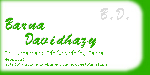 barna davidhazy business card